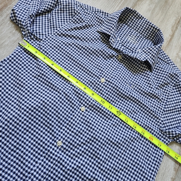 Vineyard Vines Performance Blue White Gingham Button Up Boys Youth Kids Sz L 16 - Picture 6 of 9
